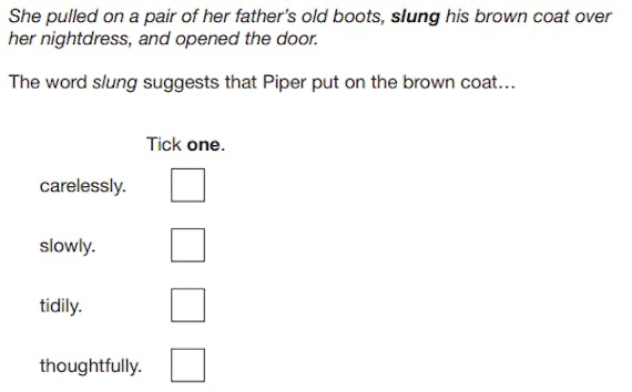 Question 29 from the 2019 KS2 English Reading SATs Paper